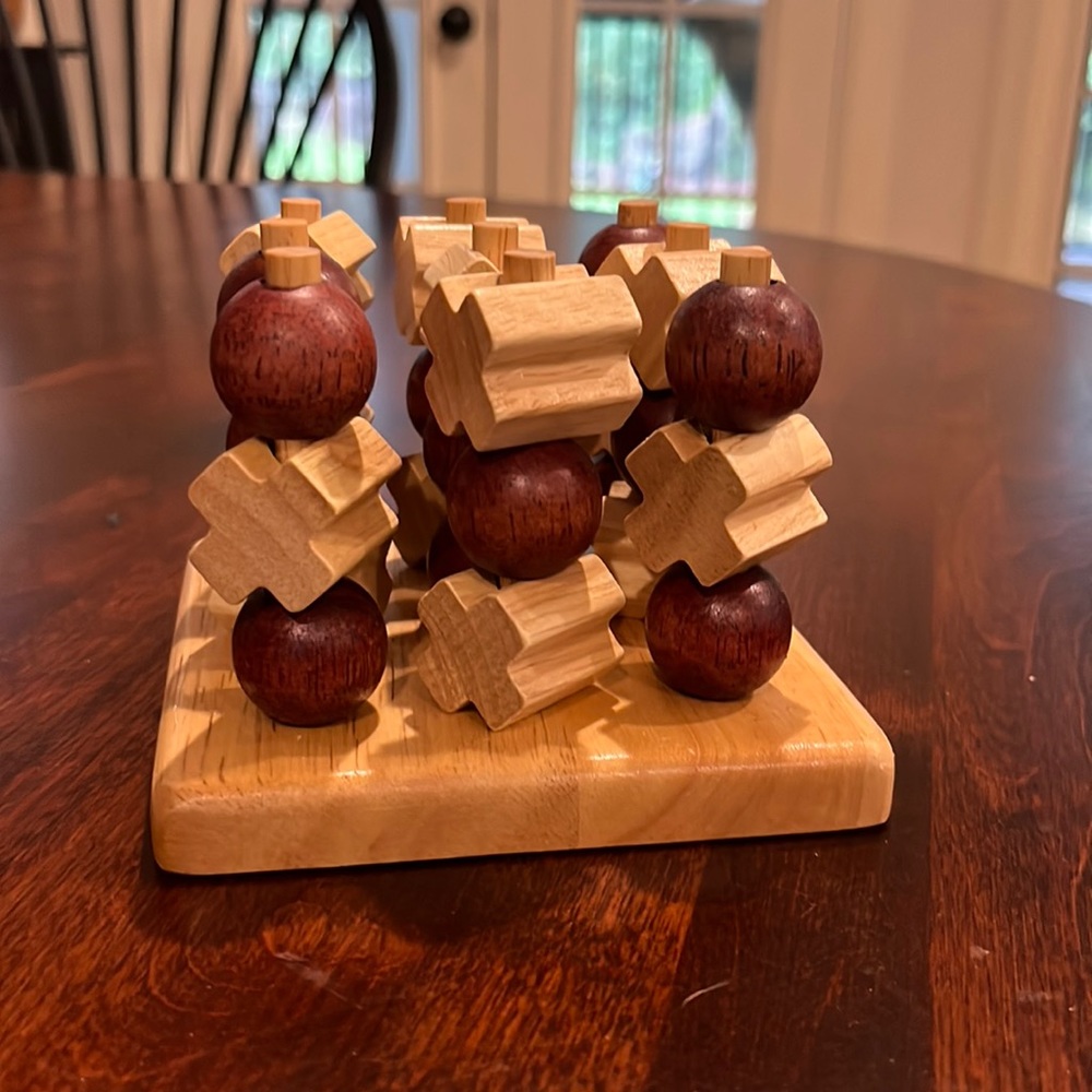 Wooden 3-D tic-tac-toe